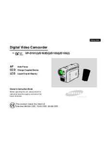 Samsung VP D 102 D manual. Camera Instructions.